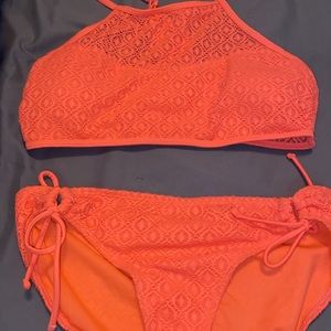 No Boundaries bright orange bikini size M(7-9)